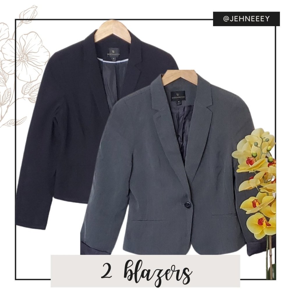 2 Worthington Blazers Black & Medium Grey
